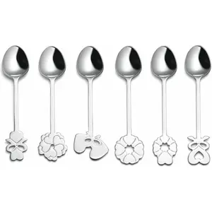 Guzzini Love Lot de 6 cuillères à café en Acier Inoxydable 18/10 Argen...