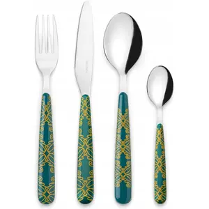 Guzzini - FUSION Set de 24 Couverts - Vert Émeraude - 28195069