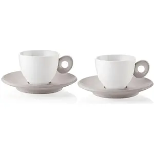 Guzzini Espressotassen Mit Untertassen, 081700158, Tasse, Marron
