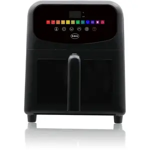 RGV R.G.V. Friteuse à air avec fenêtre, 6 L, 12 fonctions, 80% moins d'huile, 1700 W, 60 200 °C, écran tactile numérique, panier avec double verre, cuisson saine et rapide, moins de consommation, pas cher