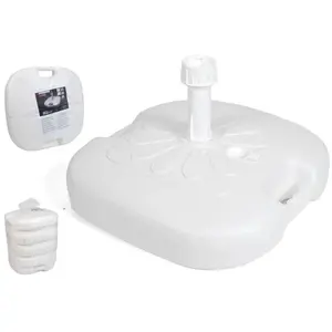 EDM Base de parasol - Marque - Remplissable - 16 litres - Blanc - Carré pas cher