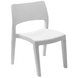 Progarden Chaise pvc blanche Intérieur/extérieur empilable et démontable 50x51xH82cm pro pas cher
