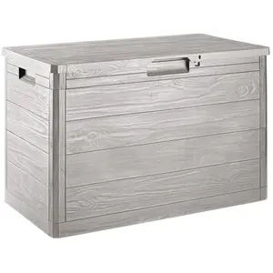 Coffre de Jardin - TOOMAX - 160L - Gris taupe Effet bois - Résine Anti...