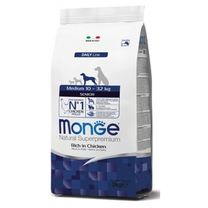 12kg Poulet Medium Senior Monge Natural Superpremium chiens secs pas cher