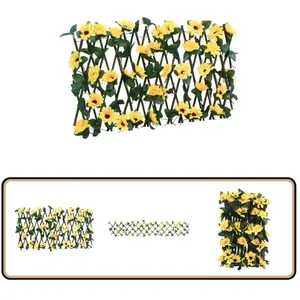 vidaXL Kunstplant Klimop Latwerk Geel 180x20 cm Kunst Klimeplein - Schutting Deel - Buitenschildering - Privacy Screen - Terrasdecoratie pas cher