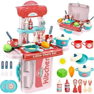 ZGEER Jouet de cuisine pour enfants - Set en plastique 28 pcs - Valise... pas cher