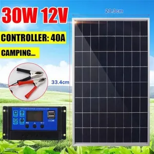 CHANGM TEMPSA Panneau solaire portable 30W 12V + contrôleur 40A pour charger batterie camping voyager