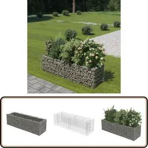 vidaXL Gabion plantenbak 180x50x50 cm staalVendu parbol