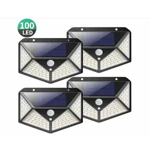 FEI YU 4 packs de lumière solaire extérieure, applique murale extérieure, lampe de jardin, lampadaire 100LED