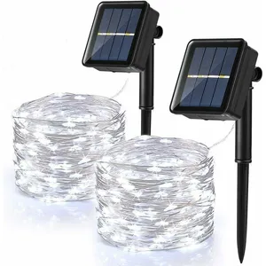 Lot de 2] Guirlande Lumineuse Solaire Extérieure, 100 led Guirlande Lu...