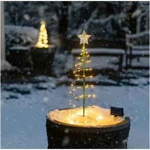 ENSOLEILLE Sapin de Noël solaire à led en métal, guirlandes lumineuses pour sapin de Noël intérieur extérieur, guirlandes lumineuses de décoration, décoration pas cher
