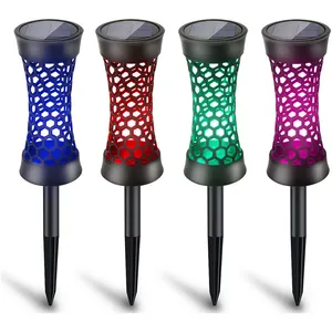 ENSOLEILLE Lampes Solaires Extérieures De Jardin, Lumières Solaires Colorées à Changement De Couleur, Lumières De Chemin De Paysage à Énergie Solaire pas cher