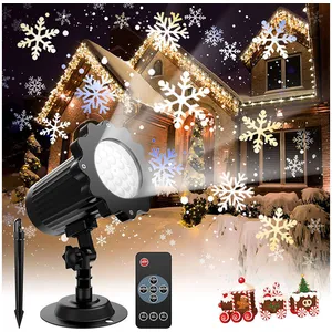 Ensoleille - Candle Flocon de neige Projecteur de Noël led IP65 Lumièr... pas cher