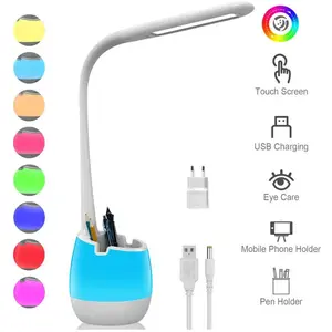 Ensoleille - Lampe de Bureau Flexible, Lampe Rechargeable avec Veilleu... pas cher