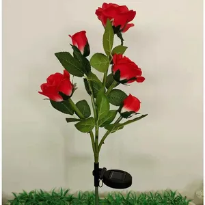 FEI YU Lampes Solaires à Led En Forme De Roses Artificielles Pour Extérieur, Décoration De Jardin, Cour, Patio, Tombe, Cimetière, Balcon, Décoration De Noël pas cher