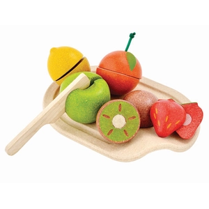 PlanToys Dinette Assortiment de fruits à découper Plan Toys en bois pas cher
