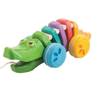 Jouet en bois Plan Toys Alligator Arc-en-ciel pas cher