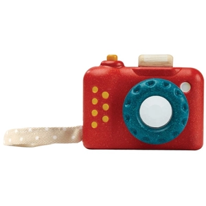 PlanToys Appareil photo en bois pour enfant - PLAN TOYS - Mon Premier Appareil Photo - Rouge - A partir de 18 mois pas cher