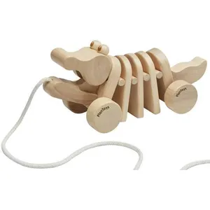 Plantoys Alligator à tirer Plan Toys en bois naturel Beige pas cher