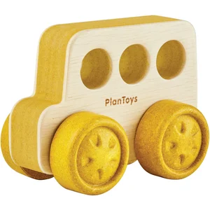 Plan Toys Mon petit bus en bois d'hévéa jaune pas cher