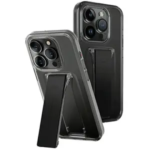 UNIQ Heldro Mount case met standaard iPhone 15 Pro Max 6,7" smoke/damp... pas cher