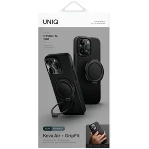 Uniq Keva Air iPhone 16 Pro 6.3 Magclick Charging Case Black/Carbon Bl...