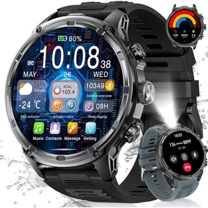WEISS CANNON Militaire Montre Connectée Homme Avec 1,85'' Hd Grand Écran/Led Lampe/710Mah Batterie,Smartwatch Homme Avec 100+ Modes Sporti pas cher