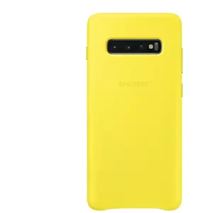 Samsung Galaxy S10 Plus Cover Cuire Jaune pas cher