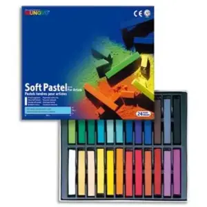 MUNGYO Craies Pastel Sec Carre Assorti - Boite De 24 pas cher