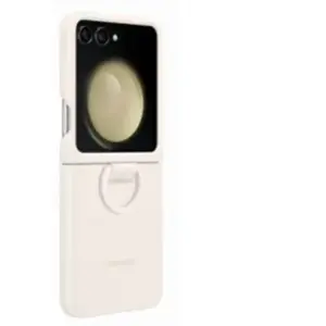 Silicone Case with Ring geschikt voor Samsung Galaxy Z Flip5 - Cream pas cher