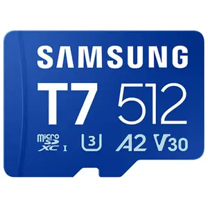 Samsung SD MicroSD Card 512GB SDXC T7 Reader (Class10) (512 Go, microSDXC, SDXC), Carte mémoire pas cher