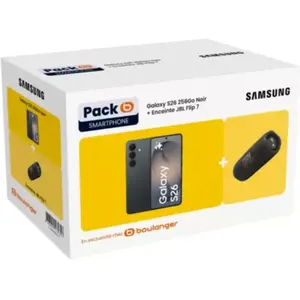 Smartphone SAMSUNG Pack S26 5G 256Go Noir + Enceinte portable JBL Flip... pas cher