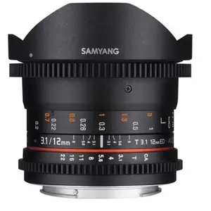 Samyang 12mm T3.1 VDSLR ED AS NCS Fisheye (Canon) (Objectifs) pas cher