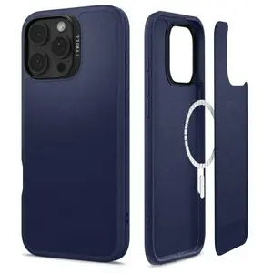 Comparateur de prix : SPIGEN Cyrill Kajuk - Coque de protection pour téléphone portable - compatibilité avec MagSafe - polyuréthanne thermoplastique (TPU), cuir PU - marine - pour Apple iPhone 16 Pro Max