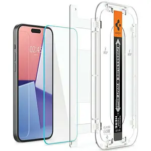 Verre trempé Glas.TR EZ-FIT iPhone 15 Pro - Spigen - Transparent pas cher