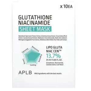 Aplb, Masque pour le visage, Glutathione Niacinamide Sheet Mask 25ml (25 ml) pas cher