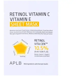 APLB Retinol Vitamin C Vitamin E Sheet Mask Gezichtsmasker pas cher
