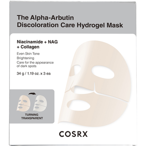 Cosrx, Masque pour le visage, Arbutin Discoloration Hydrogel Mask 3ea