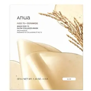 Anua Rice 70 Glow Collagen Mask (4 Sheets) 38g pas cher
