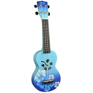 Mahalo MD1 Designer Series Sopraan ukulele incl. tas Hibiscus - blauwVendu parbol