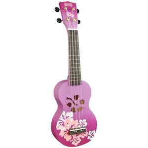 Mahalo MD1 Designer Series Sopraan ukulele incl. tas Hibiscus - paarsVendu parbol