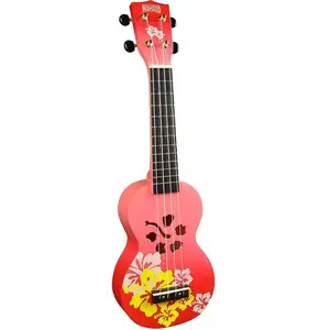 Mahalo MD1 Designer Series Sopraan ukulele incl. tas Hibiscus- roodVendu parbol