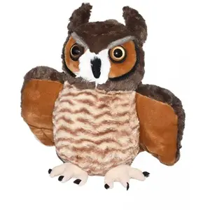Wild Republic chouette en peluche junior 30 cm en peluche marron pas cher