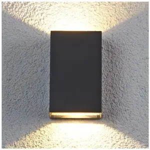 LUCANDE Applique extérieure LED - LAMPENWELT.COM - Jale - Noir - Aluminium - 2 ampoules - Technologie LED pas cher