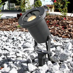 Lindby - Buitenspots - 1licht - metaal, glas, kunststof - H: 32.3 cm - GU10 - grijs pas cher