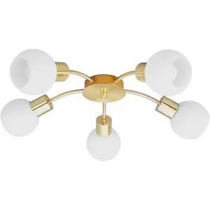 LINDBY Plafonnier à intensité variable 'Elaina' en métal pour salon & salle à manger pas cher