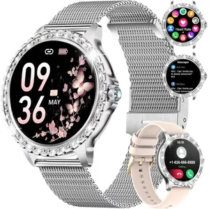 GATO NEGRO Montre Connectée Femme Bluetooth Appel Téléphonique 100+ Sport Argent Montre Femme Connectée Pour Android Ios 1,32" Hd Fréquence pas cher