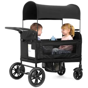 VEPSSDER Poussette pliable avec siègepour 6-48 mois enfantsnoirpoignée rembourrée réglable en 8 positionspare-soleil harnais de sécurité pas cher