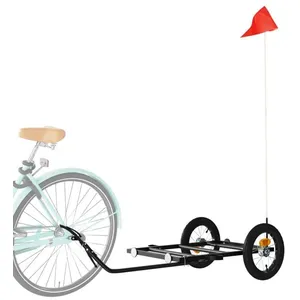VIDAXL Remorque de bicyclette VENTE-FLASH - Remorque de vélo - noir 12... pas cher