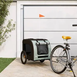 VIDAXL Chariot à Vélo BDM - Remorque de vélo pour animaux de compagnie - gris et noir DECO J4347067 pas cher